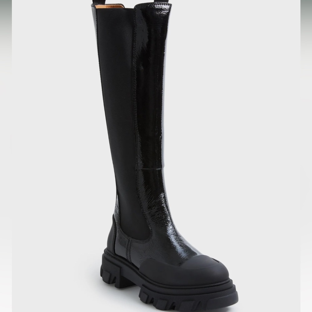 Ganni  Designer 100% leather tall boots